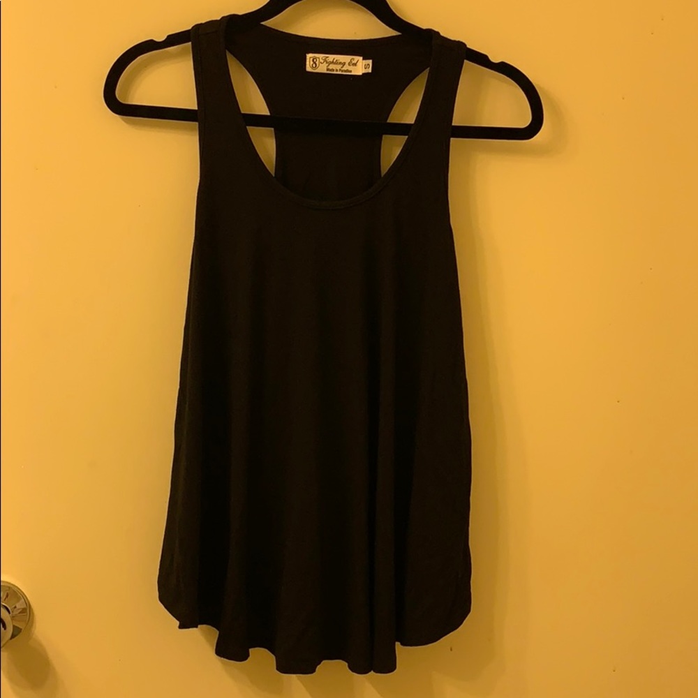 Fighting eel racer back black tank
